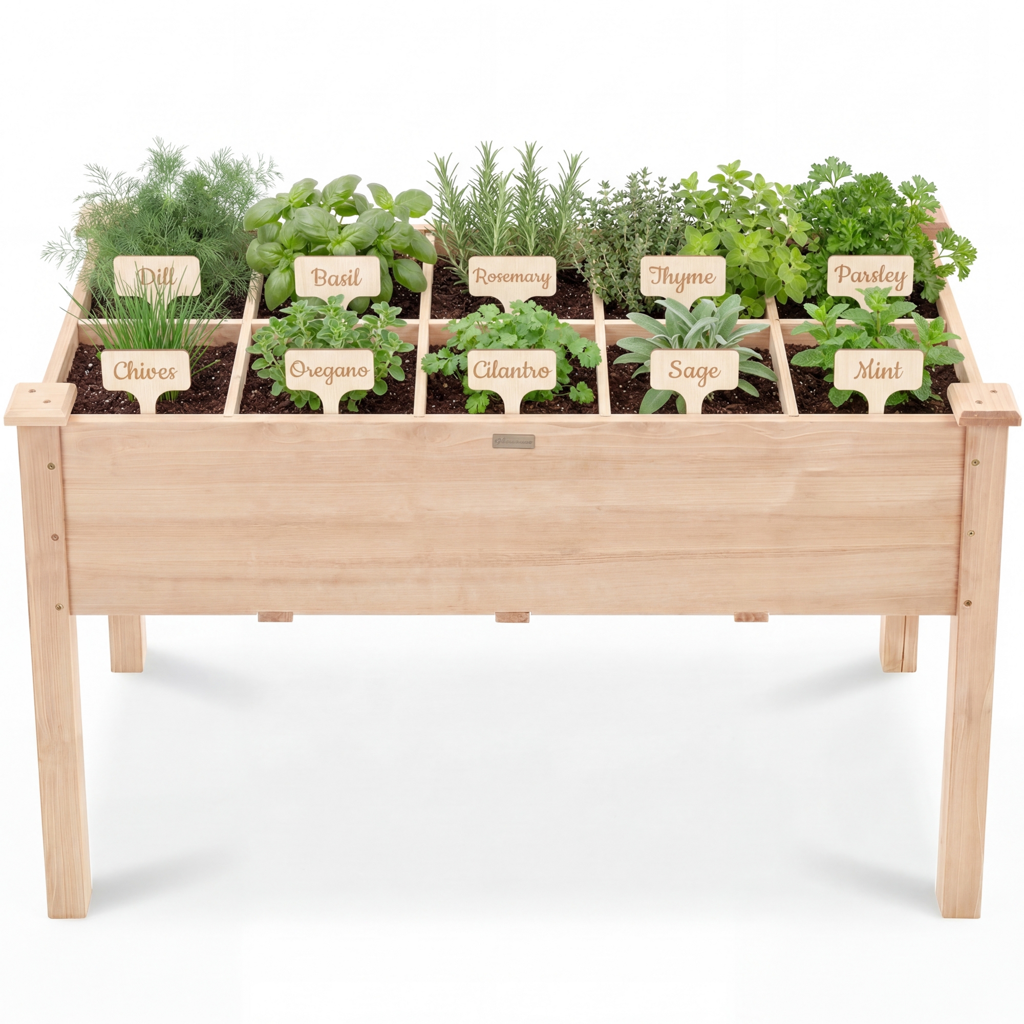 Best Choice Products Raised Garden Bed Planter Box - Elevated Wooden Herb Vegetable Planter, 10 Grid Sections - Natural