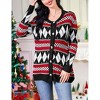 Coolmee Ugly Christmas Cardigan for Women Open Front Button Sweater Long Sleeves Casual Knitted Outfits - 2 of 4