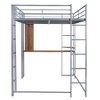 NicBex Full Size Loft Bunk Bed with Desk, Modern Metal Bed Frame with Storage Shelves, Guardrails and 2 Ladders for Bedroom - 3 of 4