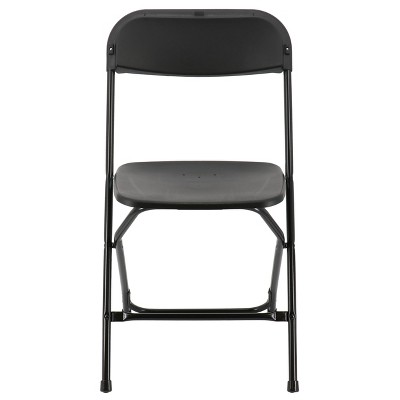 Black Plastic Armless Folding Chair Set of 4