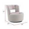 Swivel Barrel Chair with Teddy Fabric, Round Accent Chair with 360° Base for Living Room, Polywood Chair with Polyester Cushion-Coolbibila - 4 of 4