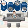 Kids Modular Play Couch, 13 Pcs Toddler Couch With Washable Velvet Covers, Building Fort Toddler Sofa Set, Convertible Foam Floor Chair for Playroom - 2 of 4