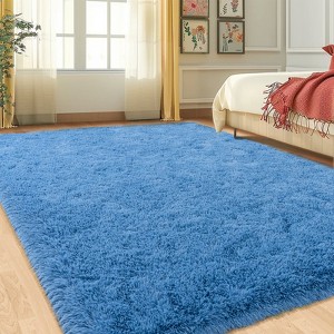 LOVEVOOK Large Area Rugs for Living Room Bedroom, 10x14 Feet Black Fluffy Shag Rugs, Modern Indoor Floor Carpet for Home Decor Aesthetic - 1 of 4