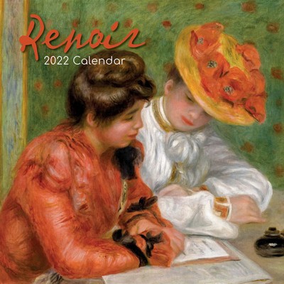 The Gifted Stationery 2021 - 2022 Monthly Wall Calendar, 16 Month, Renoir Painting Art Theme with Reminder Stickers, 12 x 12 in