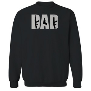 Rerun Island Men's Dad Weapons Long Sleeve Graphic Cotton Pullover Sweatshirt - Black XXXL - 1 of 3