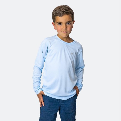 Boy's Swim Shirt Long Sleeve, Sun Protection UPF 50+ Shirt with Rash Guard