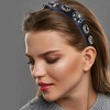 Unique Bargains Women's Bling Vintage Flowers Rhinestone Satin Wide Edge Headband 5.12"x1.18" 1pc - 2 of 4