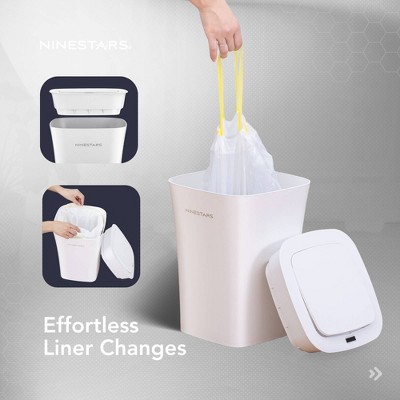 White Plastic Touchless Motion Sensor Trash Can 2.6 Gallon