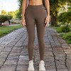 Anna-Kaci Women's High Waist Ribbed Seamless Leggings with Stretch Compression Fit - Small, Beige - 2 of 4