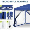 10x10ft Outdoor Pop Up Canopy Tent with Wheeled Carrying Bag, 4-Sided Removable Mosquito Net, Portable Folding Waterproof Shelter Gazebo - 4 of 4