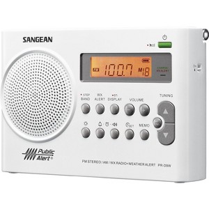 Sangean PR-D9W Portable Am/FM/NOAA Alert Radio with Rechargeable Battery White. - 1 of 3