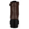 BLISSFUL STEP Women's Zip Chunky Heel Platform Ankle Combat Boots - 3 of 4