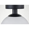 Elegant Lighting Baxter 1 Light Black Flush Mount With Frosted White Glass - 4 of 4