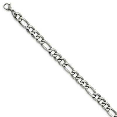 Black Bow Jewelry Men's 8.4mm Stainless Steel Figaro Chain Bracelet, 8 Inch
