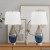 Maxax Golden Blue Glass Table Lamps Set of 2, Modern Desk Lamps with White Fabric Shade for Bedroom, Living Room, Contemporary Decor - 3 of 4