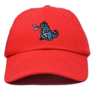 Dalix Giant Lizard Kaiju Embroidered Cotton Dad Hat Baseball Cap Adjustable Glow in the Dark Mens - 1 of 4