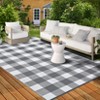 Outdoor Rug Patio Rug Waterproof Plastic Straw Rug Modern Plaid Throw Carpet UV-Resistant Reversible Mat for Camping RV Deck Porch Picnic Balcony - 2 of 4