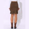 Allegra K Women's Faux Suede Stretch Fringe Trim High Waist Vintage Mini Skirt - 3 of 4