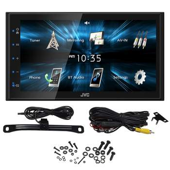 JVC KW-M150BT Digital Media Receiver featuring 6.8" WVGA Capacitive Monitor with Plate Mount Back Up Camera