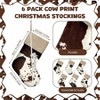 2 Pcs Western Cow Print Stockings Decor Bulk 20 Inch Large Plush Cowhide Stockings Ornaments Western Country Farmhouse - 3 of 4