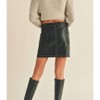 Women's Color Stitch Faux Leather Skirt - MIOU MUSE - 3 of 3