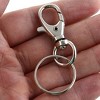 Unique Bargains Household Metal Trigger Lobster Clasp Key Chain Keyring Silver Tone 2 Pcs - 2 of 4