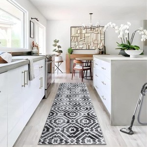 Area Rugs for Living Room Bedroom Non-Slip Machine Washable Rugs Distressed Large Area Rug Stain Resistant & Low Pile Geometric - 1 of 4