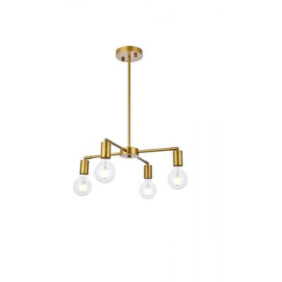 Elegant Lighting Cairo 4 lights brass pendant