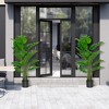 Costway 5FT Artificial Tree Faux Monstera Deliciosa Plant for Home Indoor & Outdoor - 3 of 4