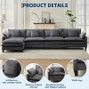 Modular Cloud Couch with Ottoman, Corduroy L/U-Shaped Sectional Sofa & Pillows for Living Room, Office, Apartment - 3 of 4