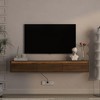KWPZQEB Floating TV Shelf, 68'' Mounted TV Stand Floating TV Console Media Entertainment with Under Led Lights & Power Outlet for Living Room - 3 of 4