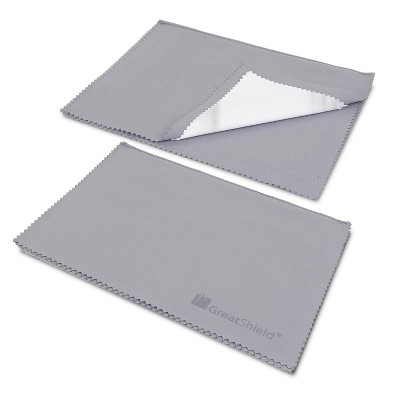 GreatShield Double-Sided Professional Jewelry Cleaning Cloth (2-Pack), Multi-Layer Polishing Cloth 20x28cm, Eco Friendly Pure Cotton