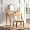 AZL1 Life Concept Vanity Table with Adjustable Mirror 5 Drawers and Stool Set Easy Assembly for Bedroom Organization, Gold, 35.5"*22.4"*13" - 2 of 4