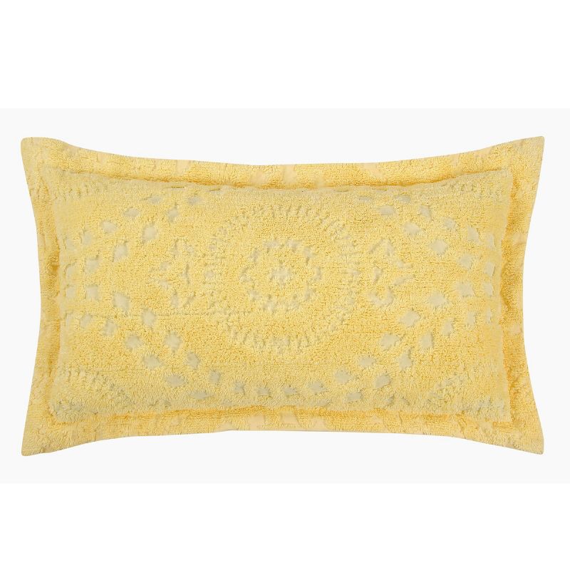 Set of 3 King Rio Collection 100% Cotton Tufted Unique Luxurious Floral Design Bedspread and Sham Set Yellow - Better Trends, 3 of 6