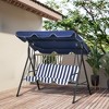 PAGED 3-Seat Outdoor Swing Chair with Adjustable Tilt Canopy and Removable Cushion,Porch Swing with Steel Frame Standfor Patio,Porch - 2 of 4