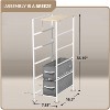 Sorbus 5 Drawers Narrow Dresser with Steel Frame, Wood Top & Easy Pull Fabric Bins for Small Spaces, Closets, Bedrooms, Bathrooms & Laundry - 4 of 4
