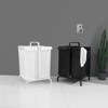 Yukimo 2-Tier Laundry Hamper 110L Large Capacity, Oxford Clothes Basket Sorter with Lid and Sorting Cards for Clothes & Toys Storage (Black) - 2 of 4