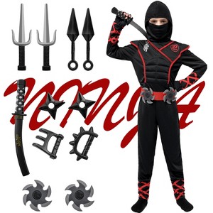 Joyfy Halloween Ninja Costume for Boys,  Kids' Ninja Costume Dress Up for Halloween Cosplay Party - 1 of 4