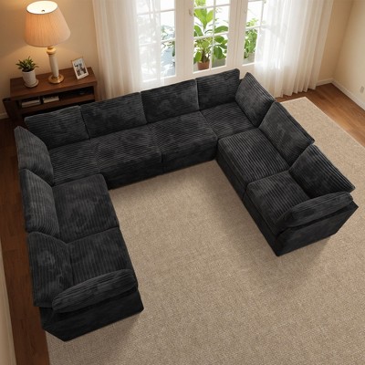 XIZZI Luxury Modular Sectional Sofa Couch, Oversized Cloud Couch for Living Room, Deep Seat Upholstered Convertible Sleeper Sofa
