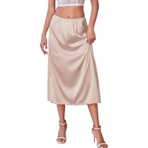 Avidlove Women's Satin Half Slip 36" Lace Long Underskirt - 1 of 4