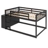 TIRAMISUBEST Twin over Twin/Full Over Full Size Bunk Bed with 4 Storage Drawers and 3 Shelves, Solid Wood Floor Bunk Bedframe with Ladder& Guardrail - 4 of 4
