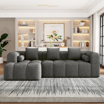 JUJABU 101.2" Sectional Sofa with Deep Seating and Two Side Pockets for Living Room