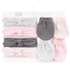 Hudson Baby Infant Girl Cotton Headband and Scratch Mitten Set, Pink Bandana, 0-6 Months - 2 of 4
