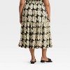 Women's Tiered Midi A-Line Skirt - A New Day™ Black/Cream Seashell - 2 of 3
