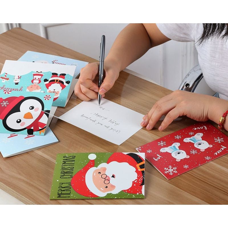 Juvale 48 Pack Christmas Greeting Cards with Envelopes, 6 Holiday Character Designs, 4x6 Inches, 3 of 7