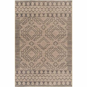 Mark & Day Tekoa 4'x6' Rectangle Washable Woven Indoor Area Rugs Pecan/Dark Gray: Geometric, Stain-Resistant, Bohemian Style - 1 of 4