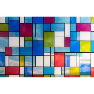 Set of 2 (27"x158") Fablon Mondrian Window Film Set - 1 of 4