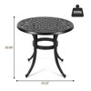 Cast Aluminum Patio Table - Patio Bistro Table, Outdoor Side Table with Umbrella Hole and Adjustable Feet, Outdoor Side Tables for Patio, Garden - 3 of 4