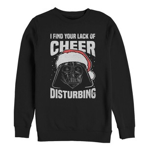 Men's Star Wars Christmas Vader Lack of Cheer Disturbing Sweatshirt - 1 of 3