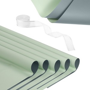 Unique Bargains Waterproof DIY Crafts Packaging Gift Wrap with Ribbon 1 Set - 1 of 4